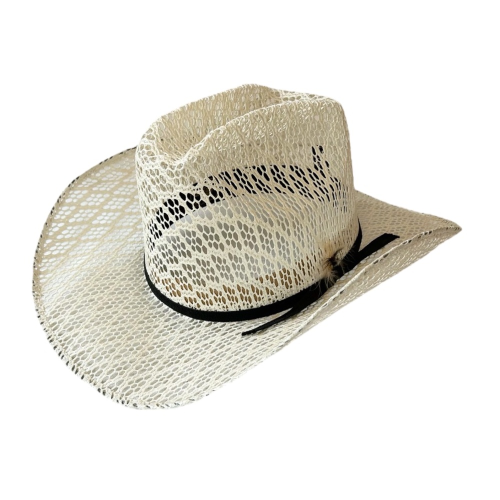 Western Express Cream Lace Cowboy Hat with Black Band